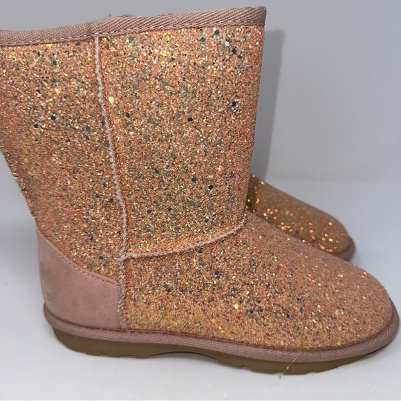 Thereabouts Girl's winter Boots Pink coral Glitter Kid's New size 4 - Picture 3 of 11